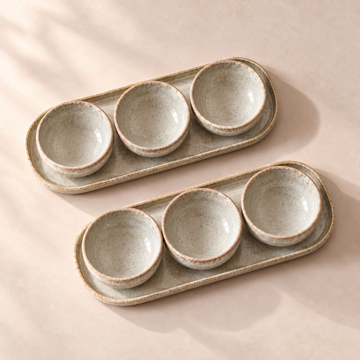 Fossil Condiment Bowl Set in pale fossil grey — another view of the same set