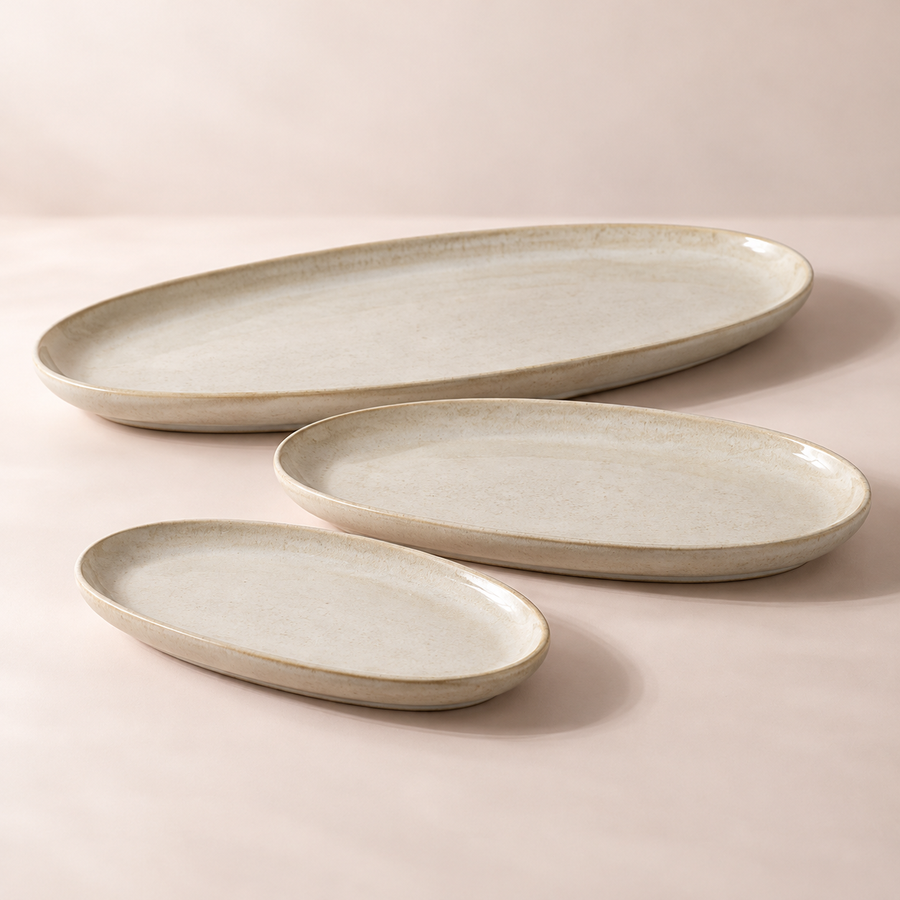 Linen Oval Platter Set